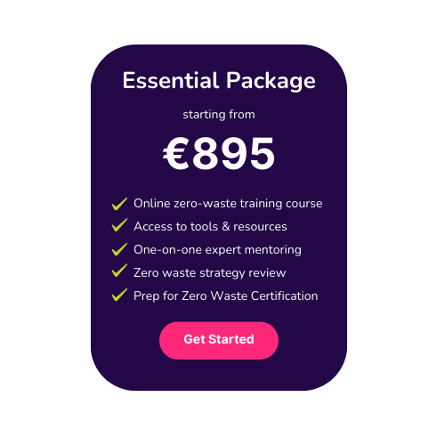 Small business owner implementing zero waste practices with a MiZA certification mentor in a café setting